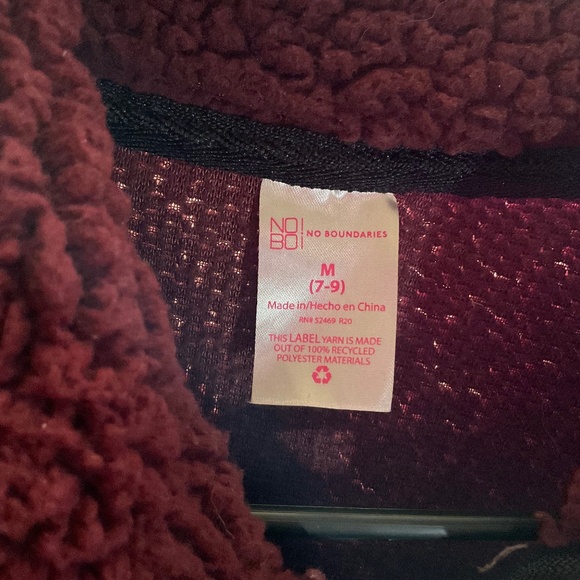 Medium Maroon Sherpa Half Zip - Picture 3 of 3